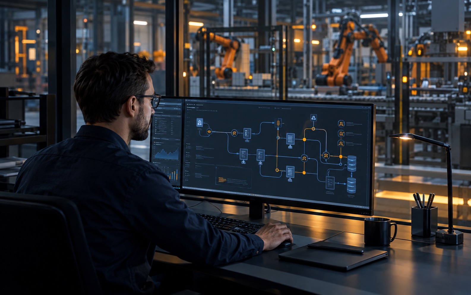 Data engineer tracing an integration pipeline across plant systems