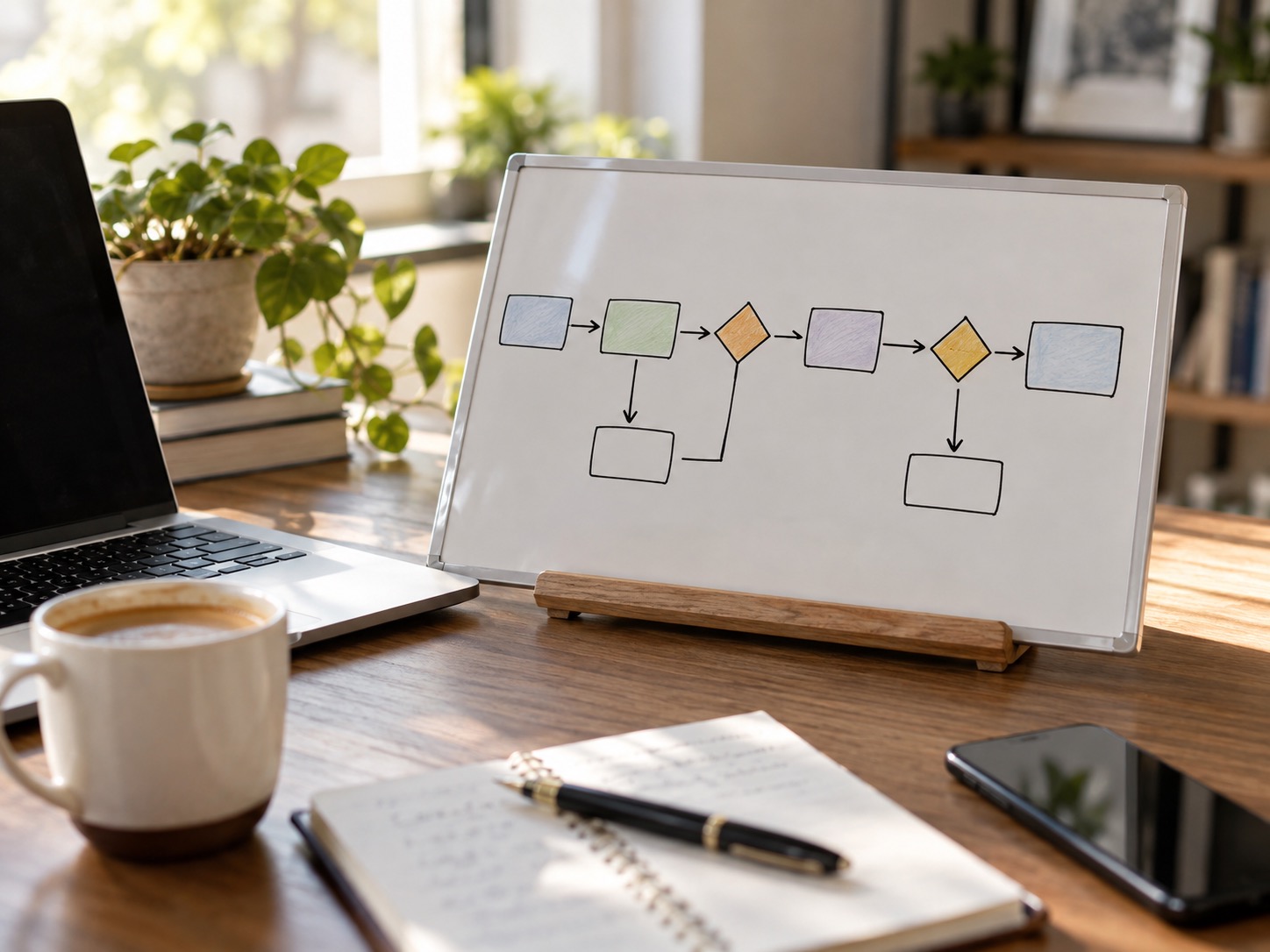 Whiteboard comparison of build, configure, and buy decision criteria