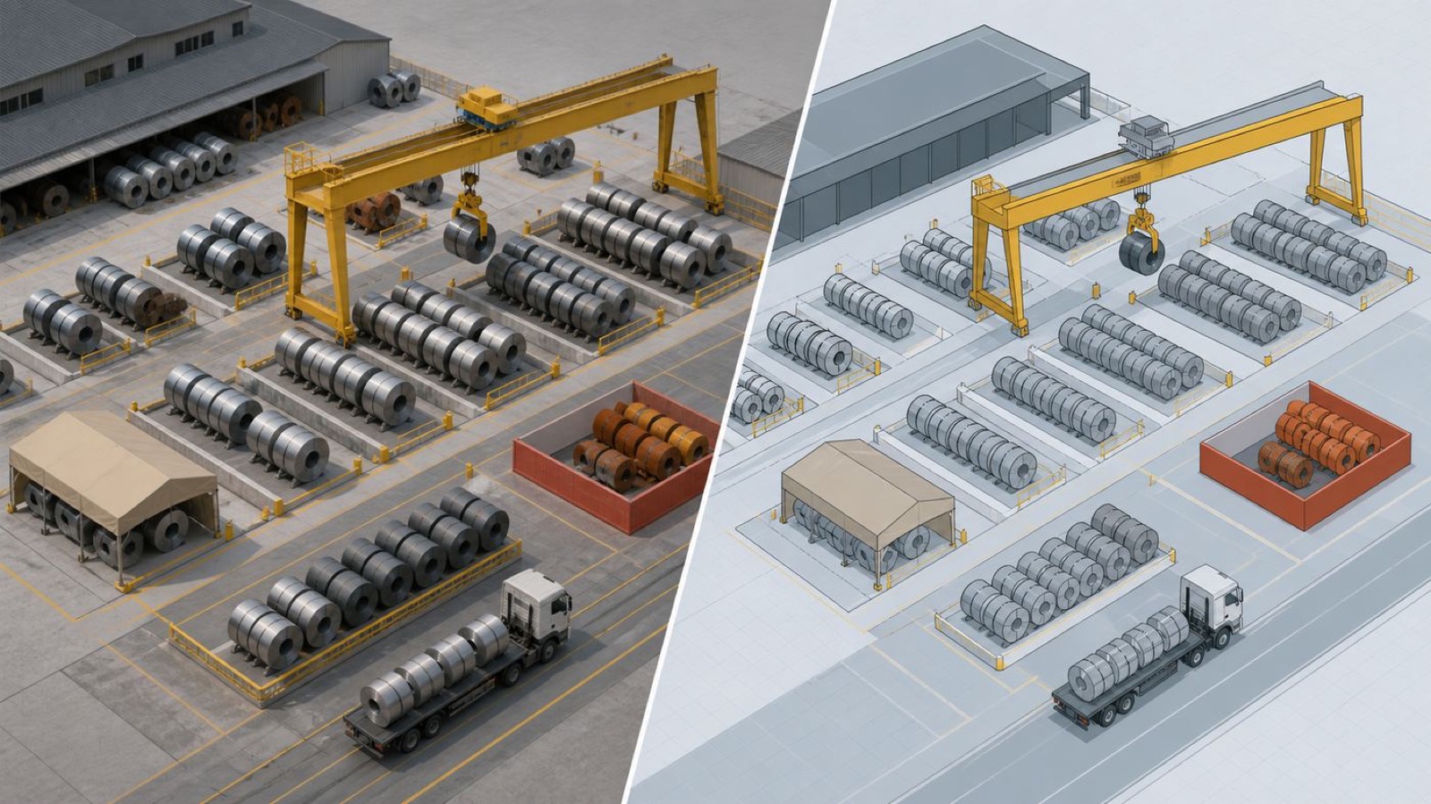 2D and 3D yard digital twin